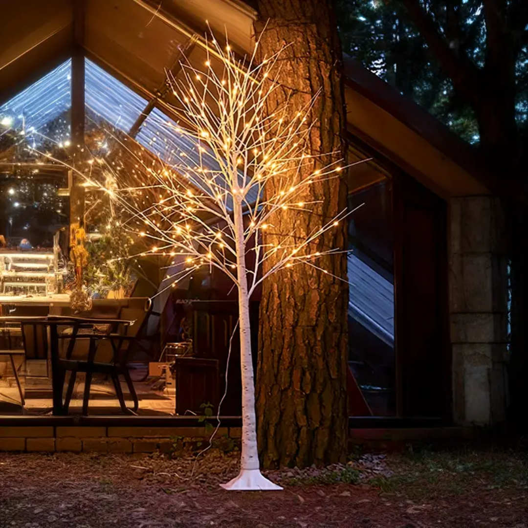 Árvore de Natal LED com Ramos de Bétula Brancos Luminosos