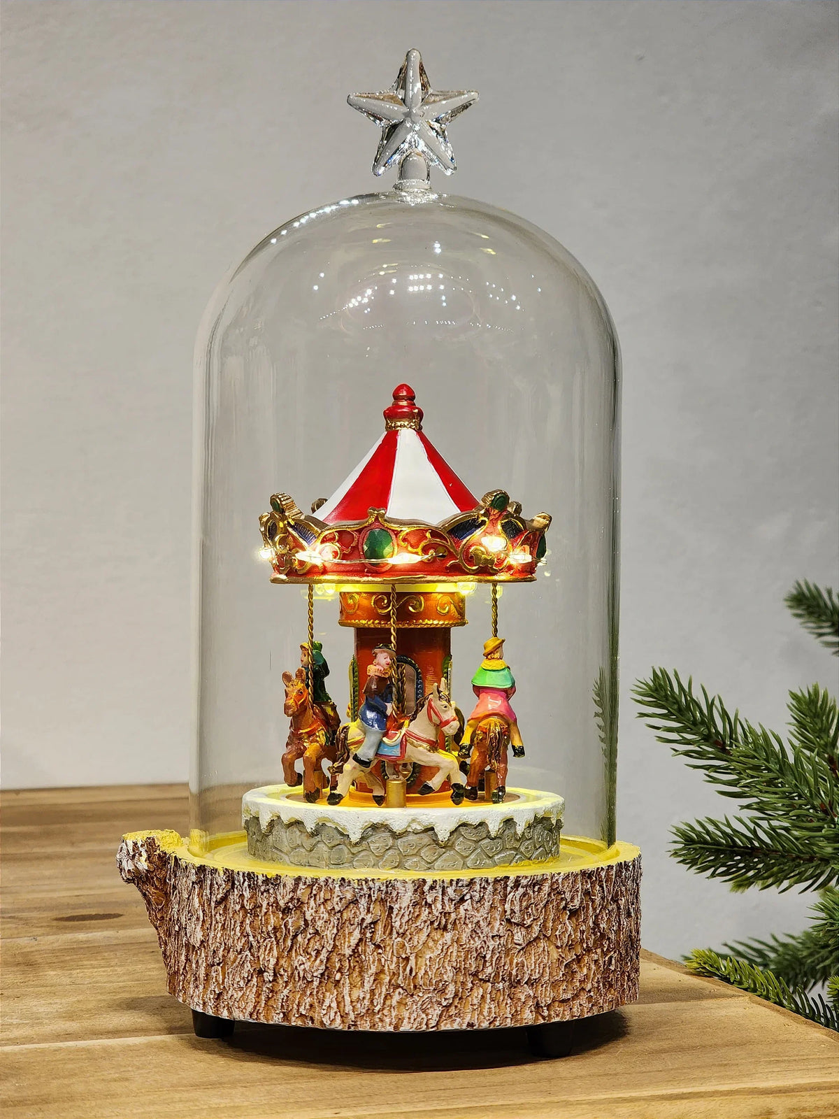 Globo de Vidro Carrossel 26cm • Luz, Som e Movimento