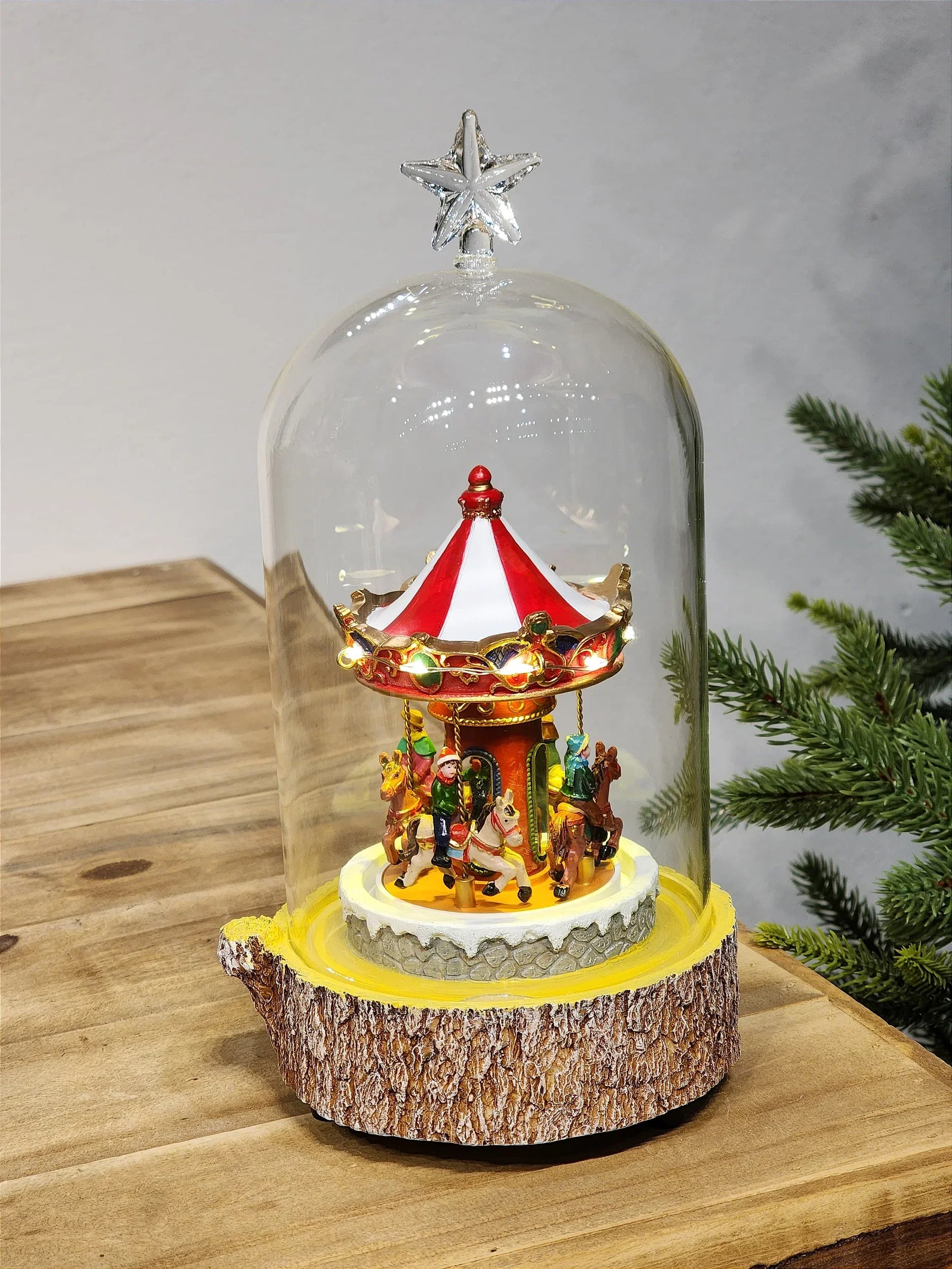 Globo de Vidro Carrossel 26cm • Luz, Som e Movimento