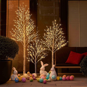 Árvore de Natal LED com Ramos de Bétula Brancos Luminosos