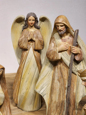 Presépio em Resina Marrom • 12 Peças • 30cm