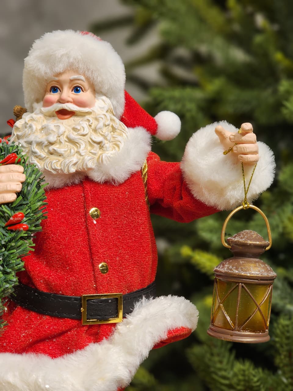 PAPAI NOEL COM LANTERNA COLEÇÃO KURT S. ADLER 27CM